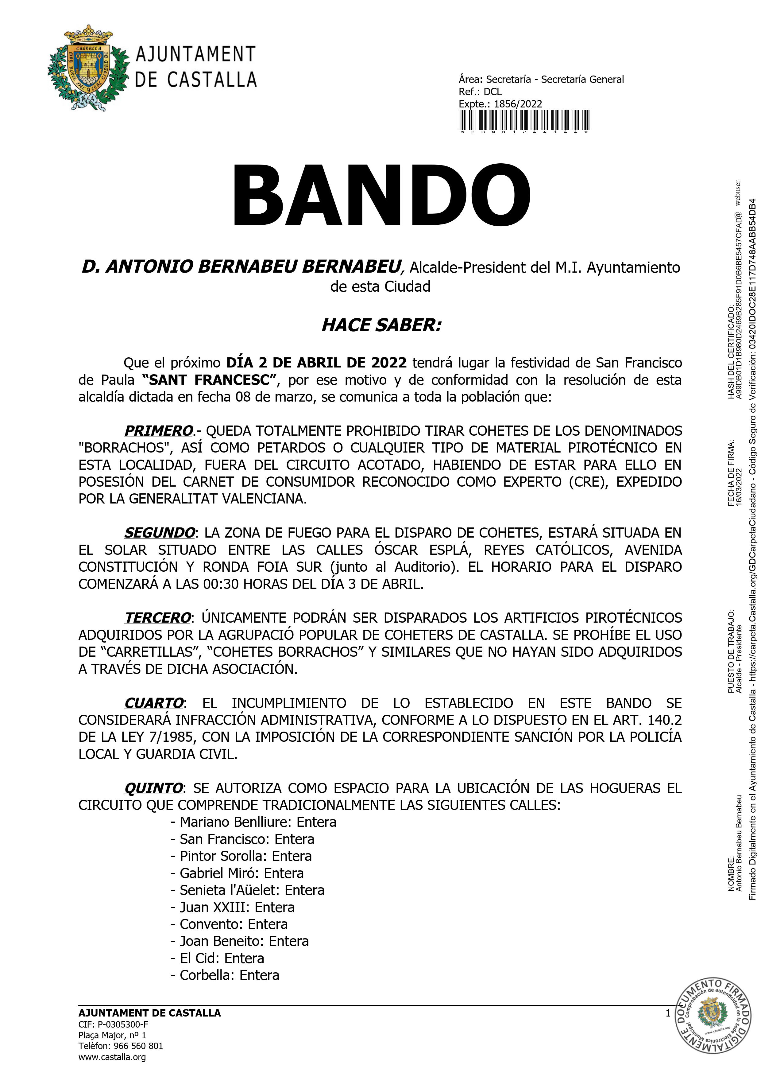 BANDO FESTIVIDAD SANT FRANCESC 2022 CASTALLA_PAG1